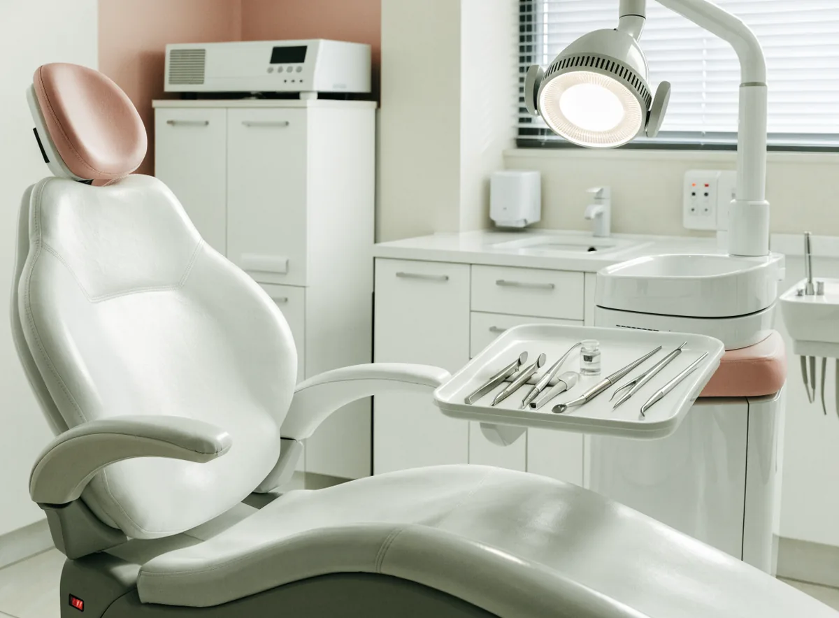Urgent-care dental bay prepared for treatment (illustrative)