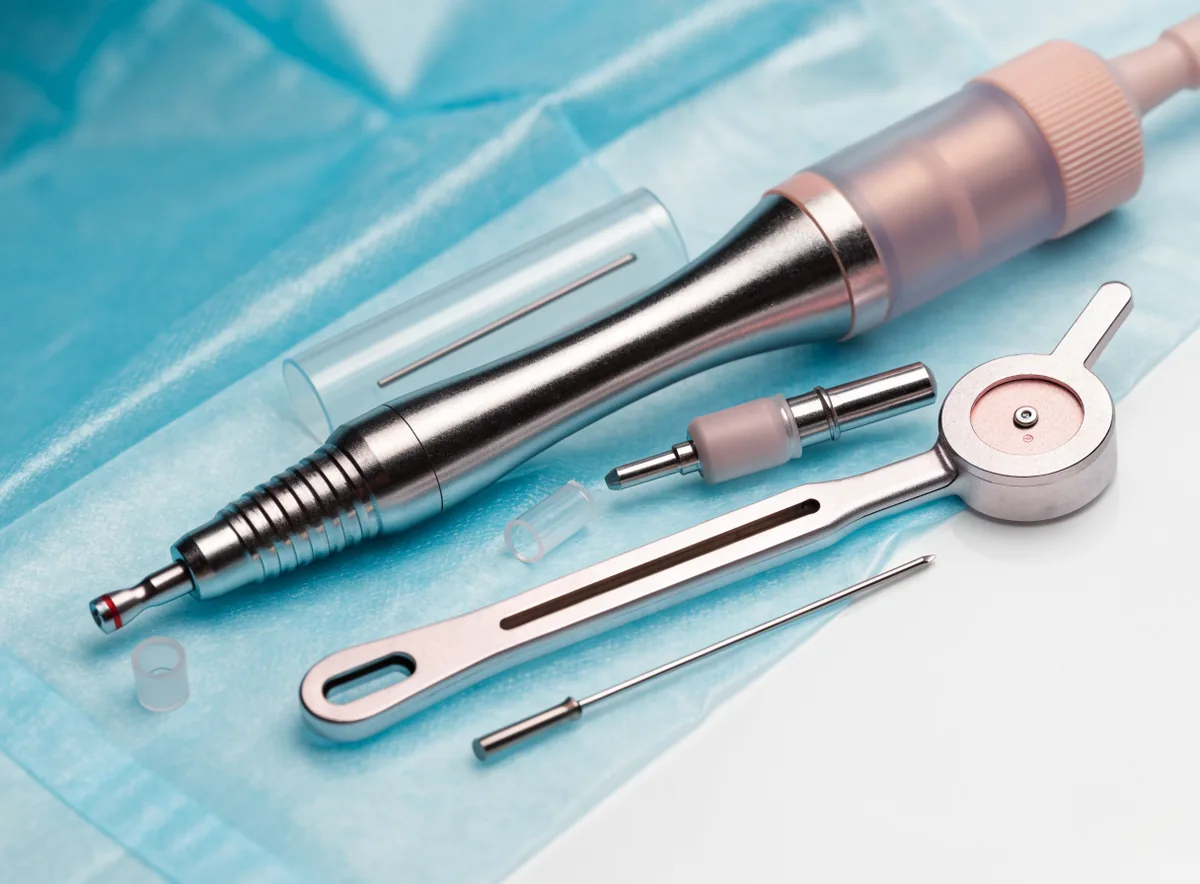 Surgical implant motor and torque wrench kit (illustrative)