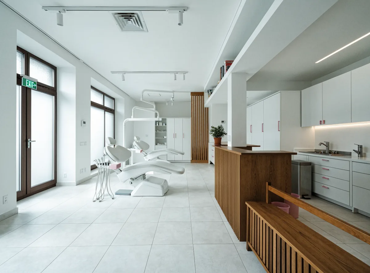 Bright modern dental clinic interior (illustrative)
