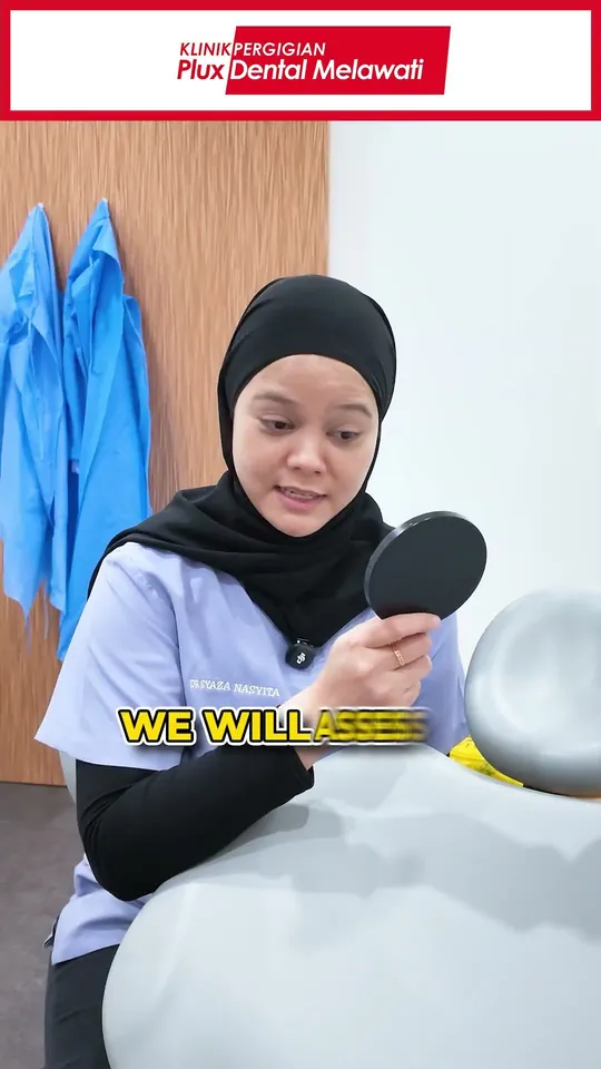 Dr Syaza explaining how a tooth is assessed for a crown